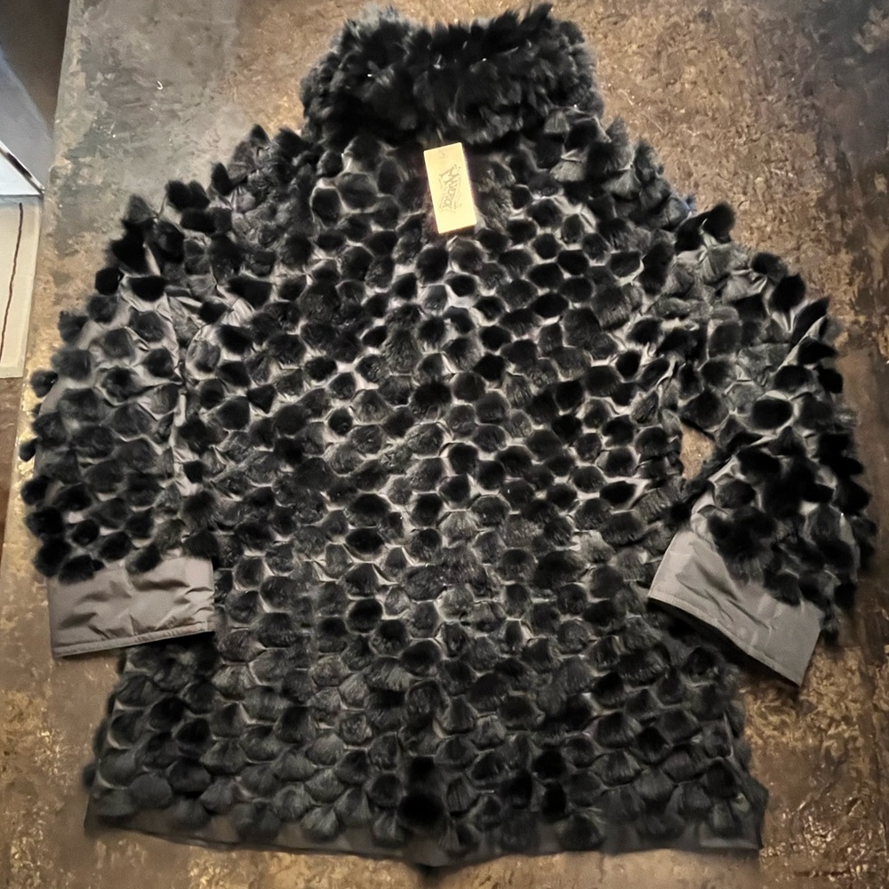 NWT Mavericks Reversible Lightweight Rabbit Sable Coat, S - Picture 8 of 13
